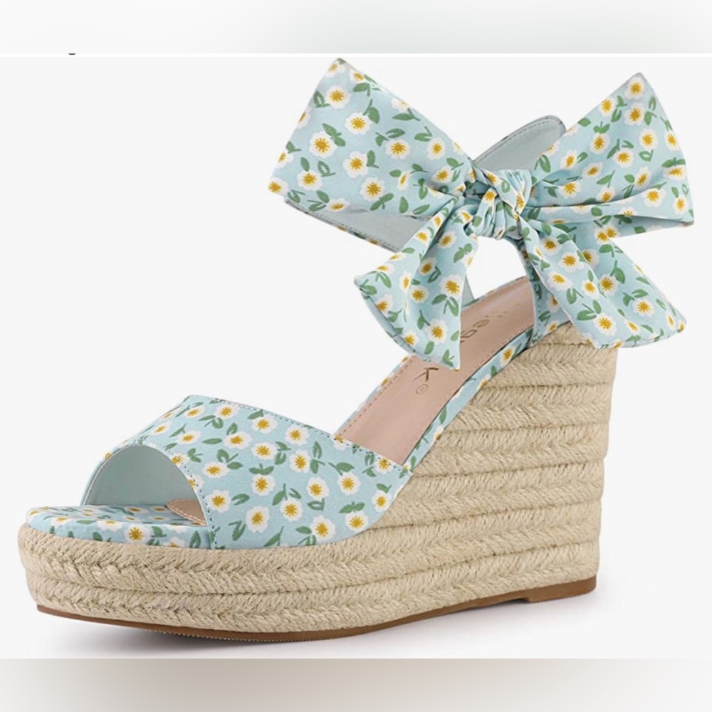 NWT Floral Printed Slingback Espadrille Wedge. MULTIPLE COLORS AVAILABLE